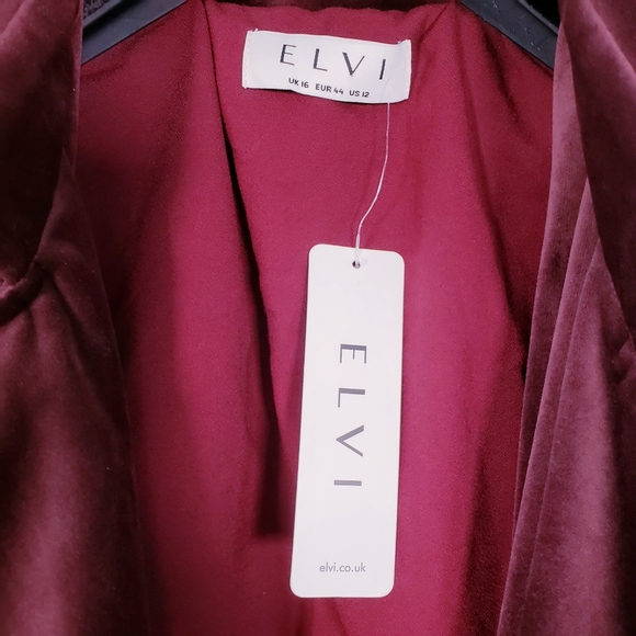 New ASOS x ELVI Burgundy Velvet Trench Coat 12 - Picture 14 of 16